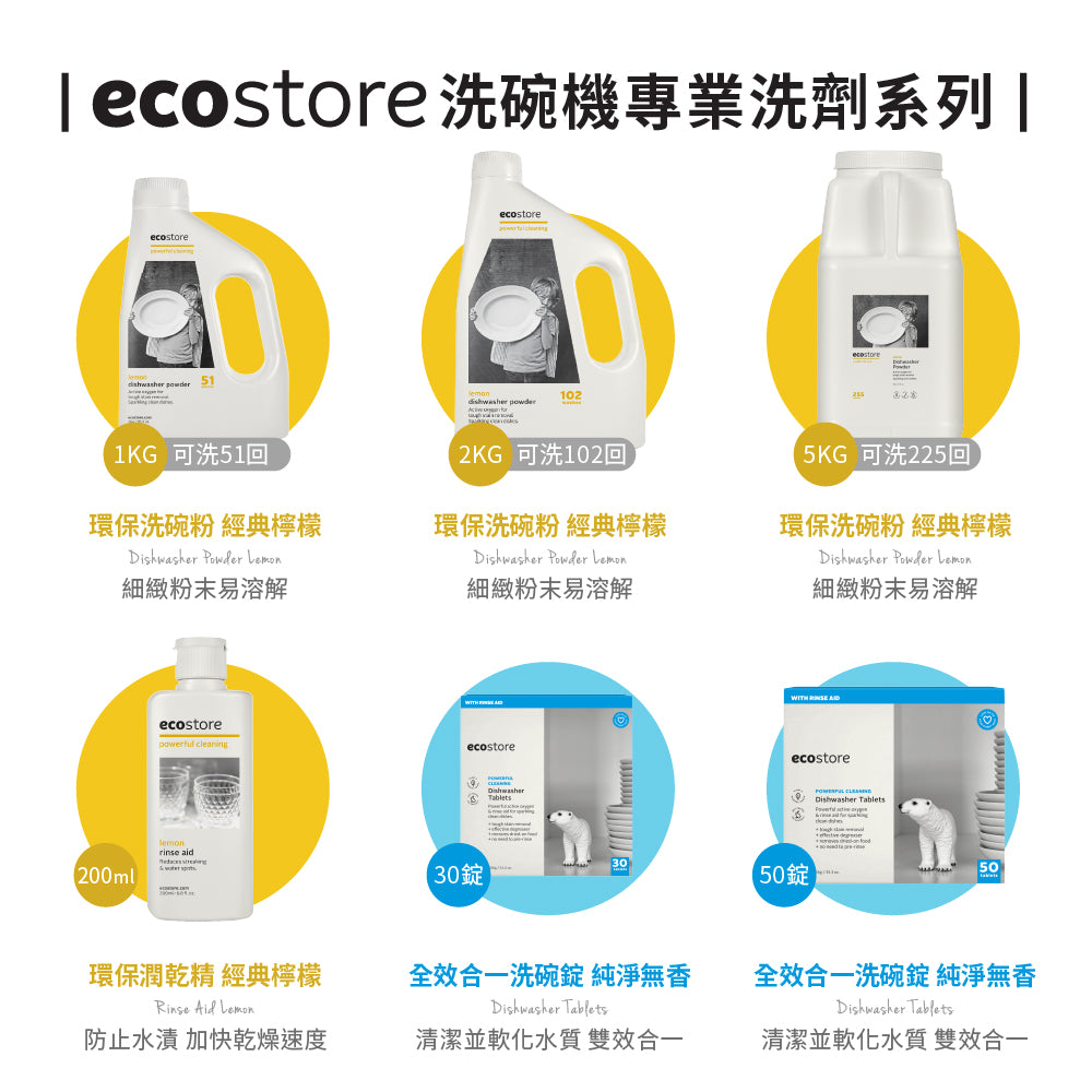 【ecostore宜可誠】洗碗機專用環保潤乾精-經典檸檬-200ML