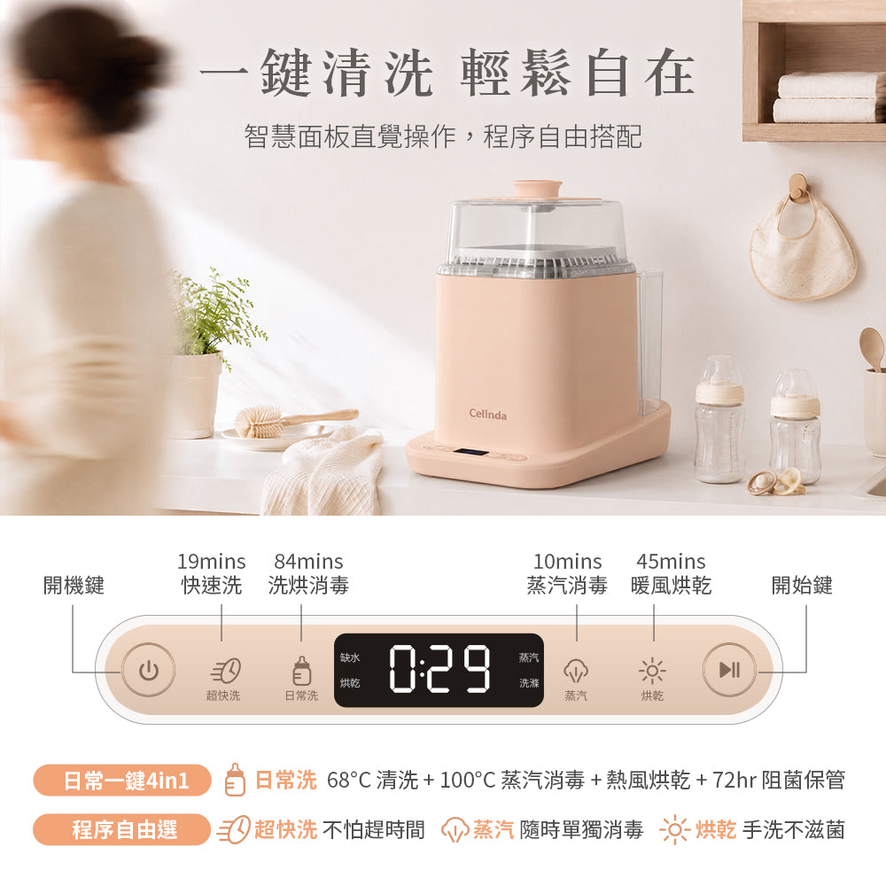 【Mr&Ms生活家居團購】Celinda賽寧小淨寶奶瓶清洗機2代 粉杏色205