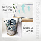 【Comfort+舒適家】日常水洗花紋地墊-水波紋/古典花/竹林綠