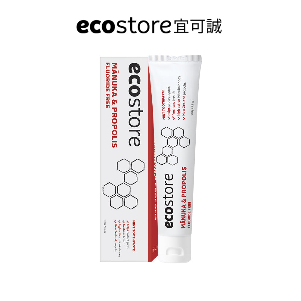 【蕎麥家團購】ecostore_純淨牙膏-麥蘆卡蜂膠牙膏-100g