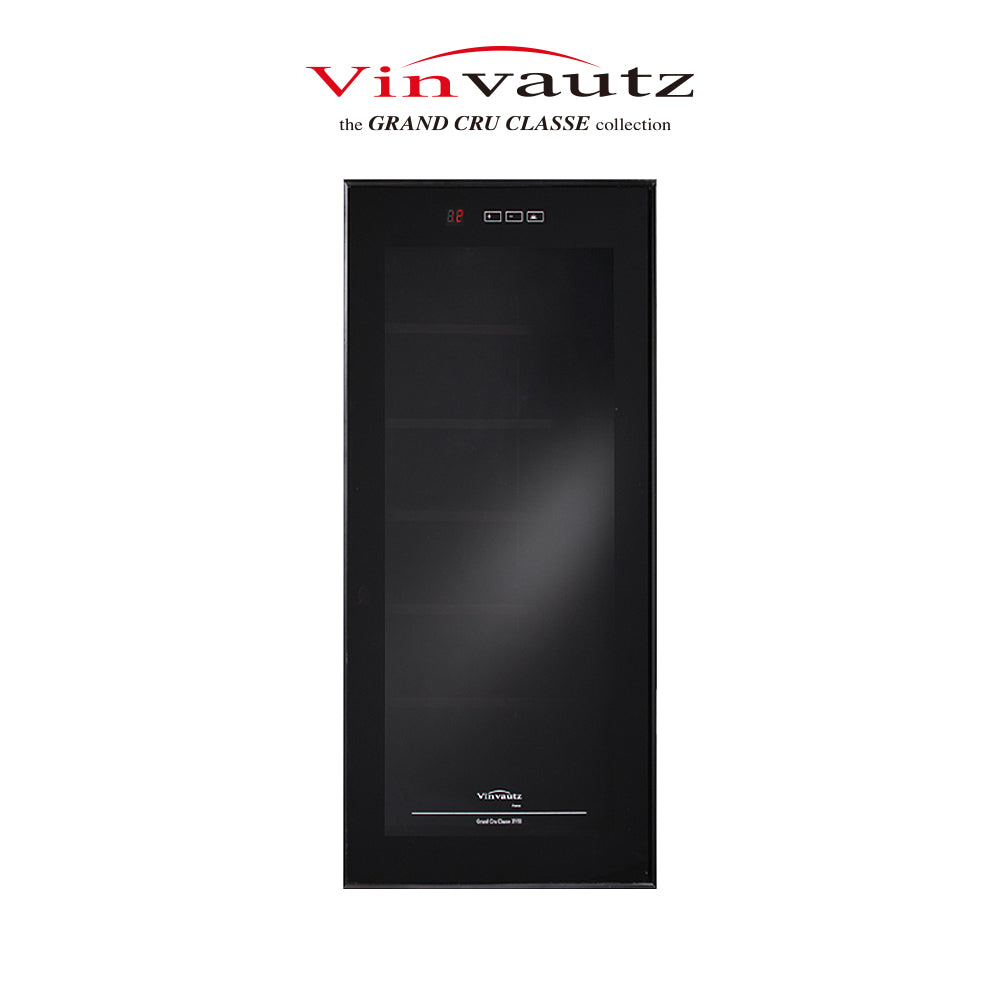 【Vinvautz法國名望】Grand Cru炫黑玻璃門系列 12瓶裝桌上型酒櫃