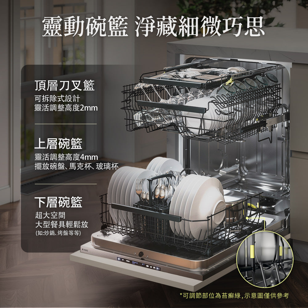 【ASKO雅士高】14人份洗碗機 DFI544D.TW(嵌入型/需自備門板/含安裝)