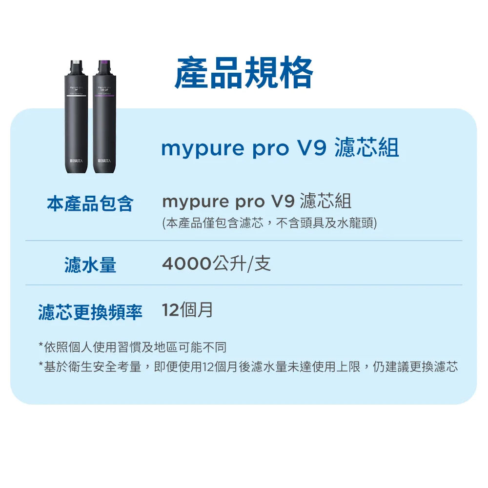 【 台中遠百專用】BRITA mypure pro V9 超微濾濾芯組