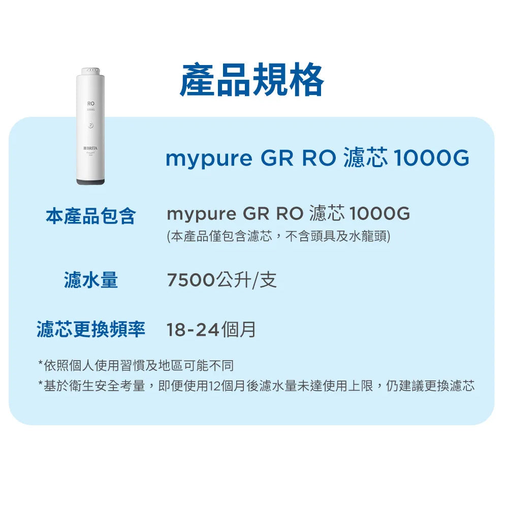 【 高雄SOGO專用】BRITA mypure GR RO 1000G濾芯組