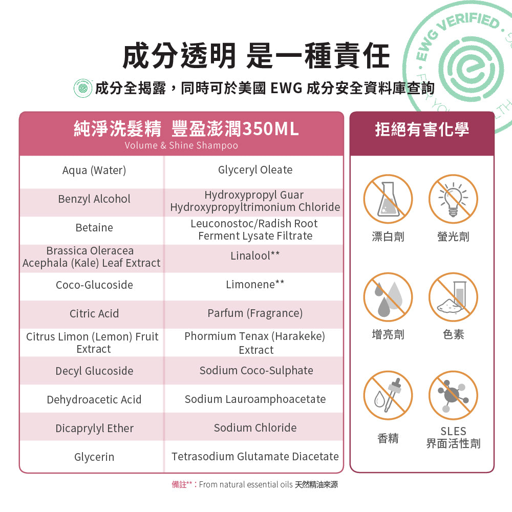 【ecostore宜可誠 】純淨洗髮精-豐盈澎潤350ML