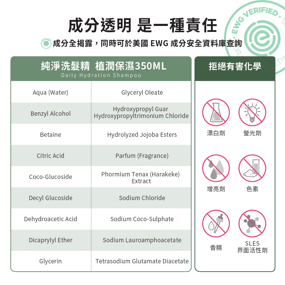 【ecostore宜可誠 】純淨洗髮精-植潤保濕350ML