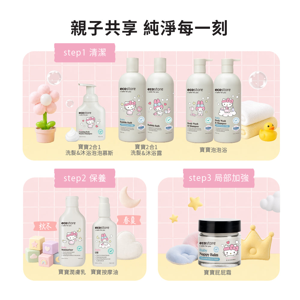 【CHIANG團購】三麗鷗聯名_ecostore_純淨寶寶按摩油-125ML
