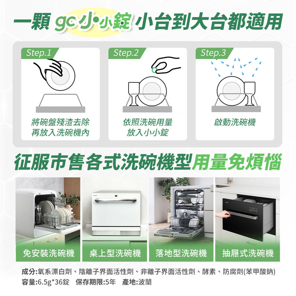 【Mr&Ms生活家居團購】gc clean德國吉利潔 洗碗機專用洗碗錠60錠x6盒(共360錠)