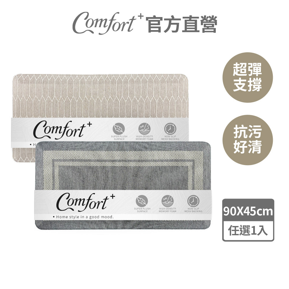 【Comfort+舒適家】舒壓抗疲勞地墊-灰藍色/燕麥色