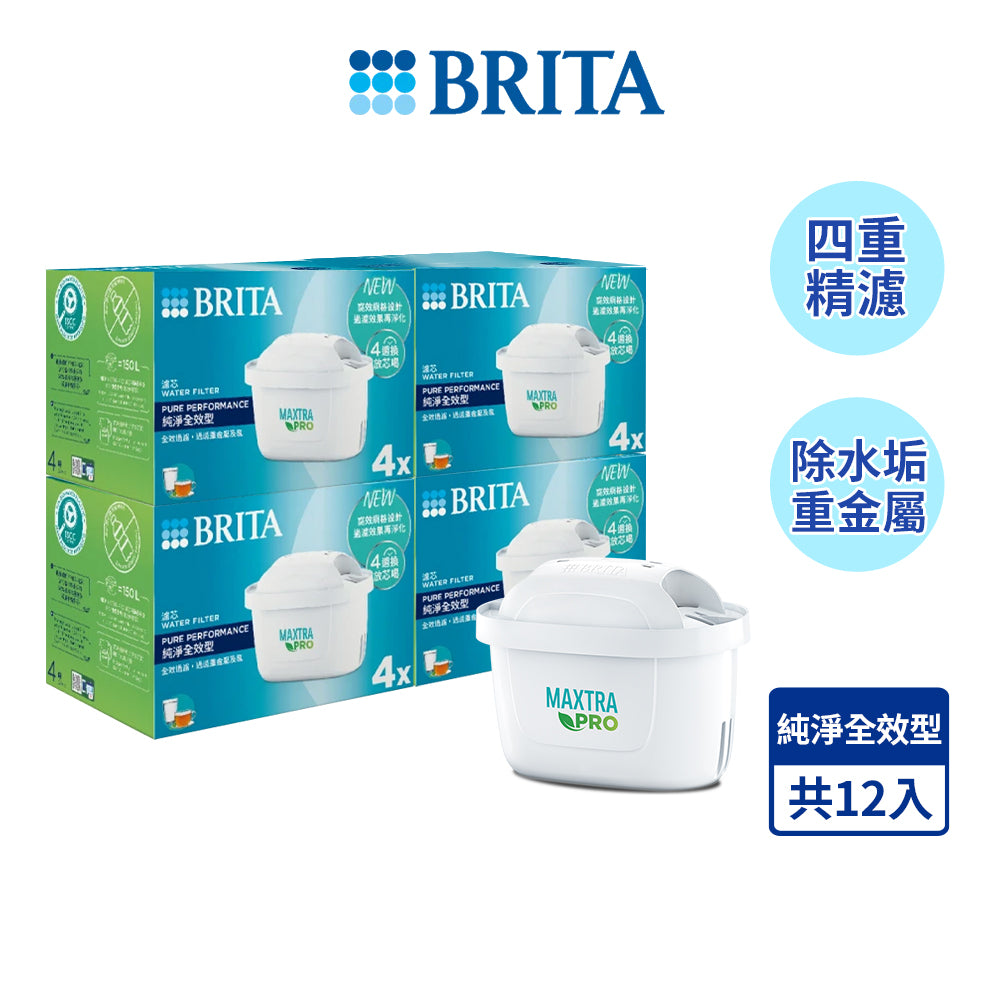 【BRITA｜限量】MXPRO濾芯-純淨全效型4入組*3 (共12芯)