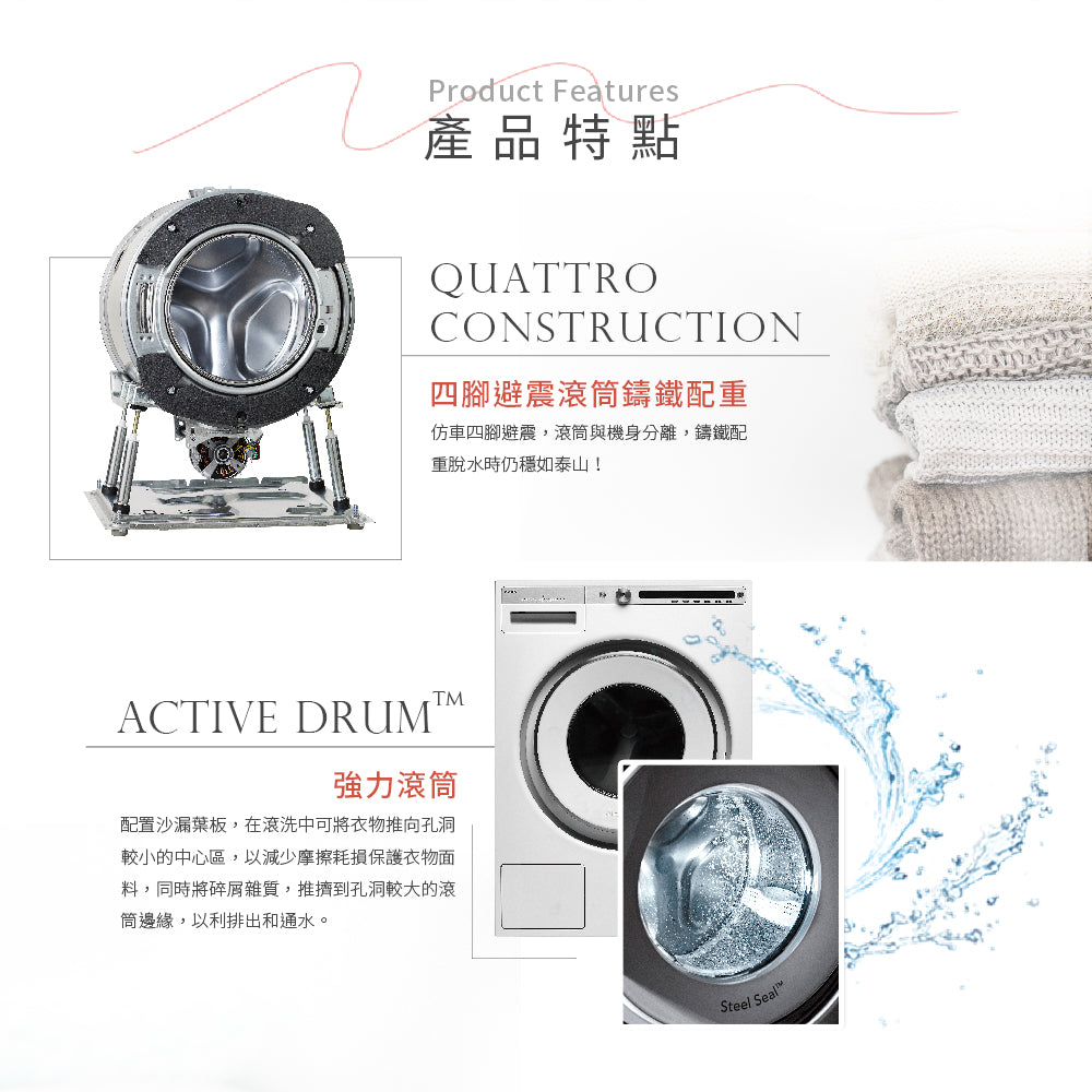 【瑞典ASKO】11公斤變頻滾筒式洗衣機W4114 (220V)