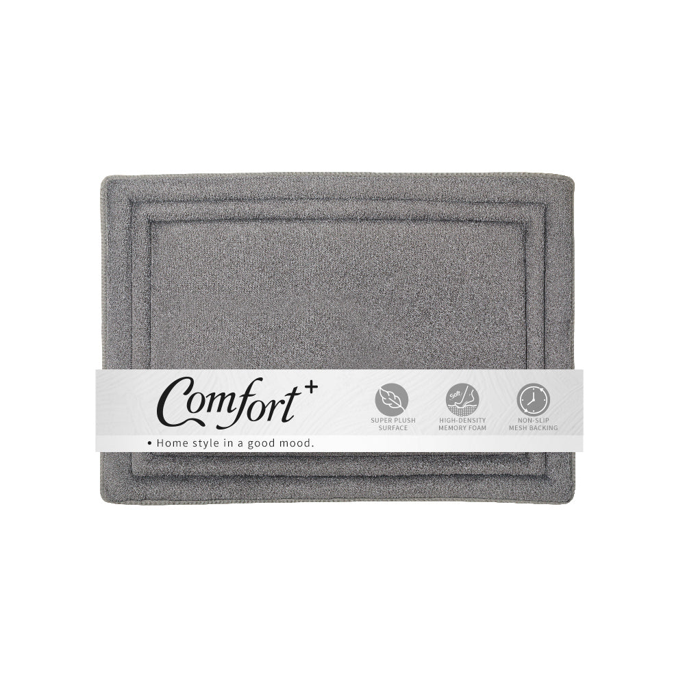 【Comfort+舒適家】QuickDry柔膚快乾記憶綿浴墊-奶油杏/石墨灰/灰藍/拿鐵棕