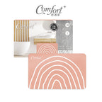 【Comfort+舒適家】刻板工藝珪藻土吸水地墊 -圓紋刻線_暖粉色