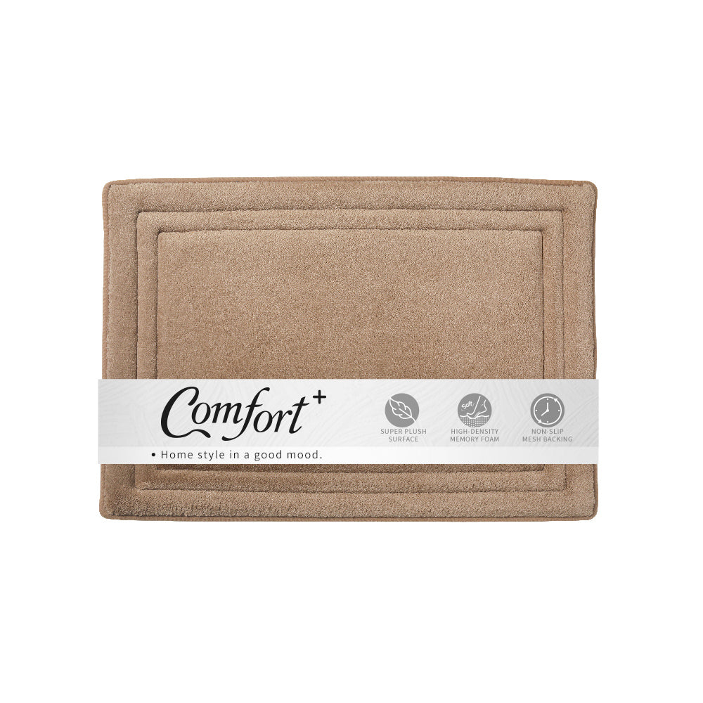 【Comfort+舒適家】QuickDry柔膚快乾記憶綿浴墊-奶油杏/石墨灰/灰藍/拿鐵棕